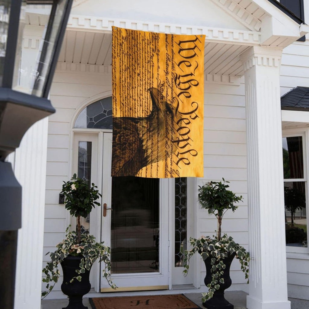 Constitution We the People and Bald Eagle Banner Flags Garden Flag Home House Flags Parade Flag Outdoor Flag 3X5 Ft