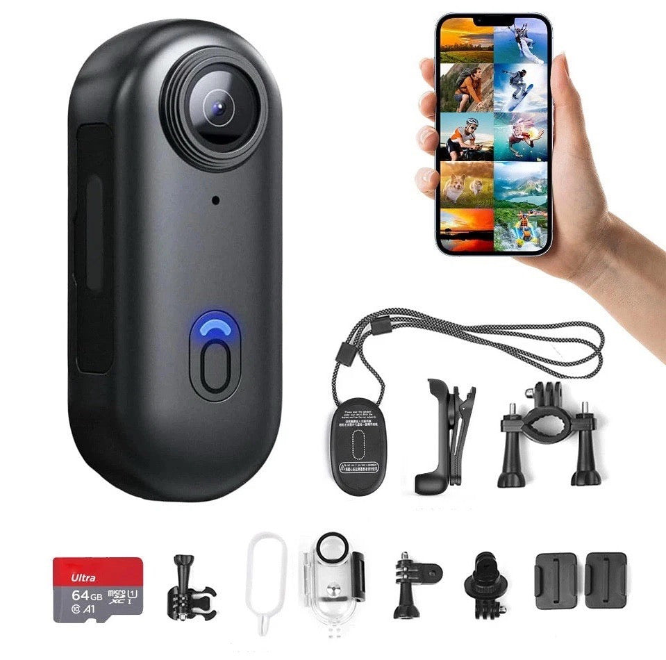 4K FHD Mini Body Camera Wearable Action Cam | POV Hands-Free Thumb-Size