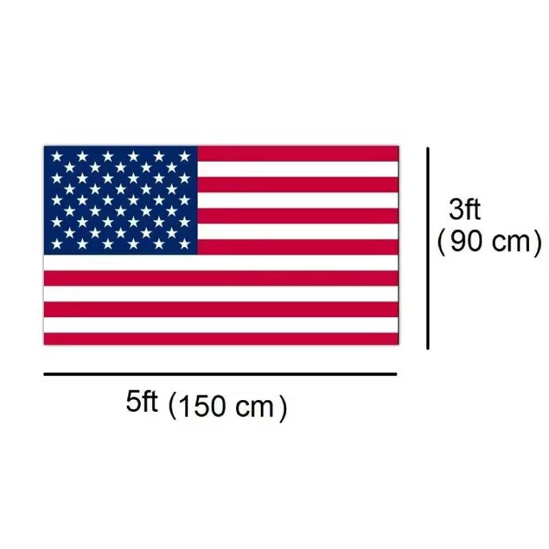 3X5 Foot USA National Flags American Party Bunting Flags American US Polyester Flag Decoration for Indoor Outdoor Football Car