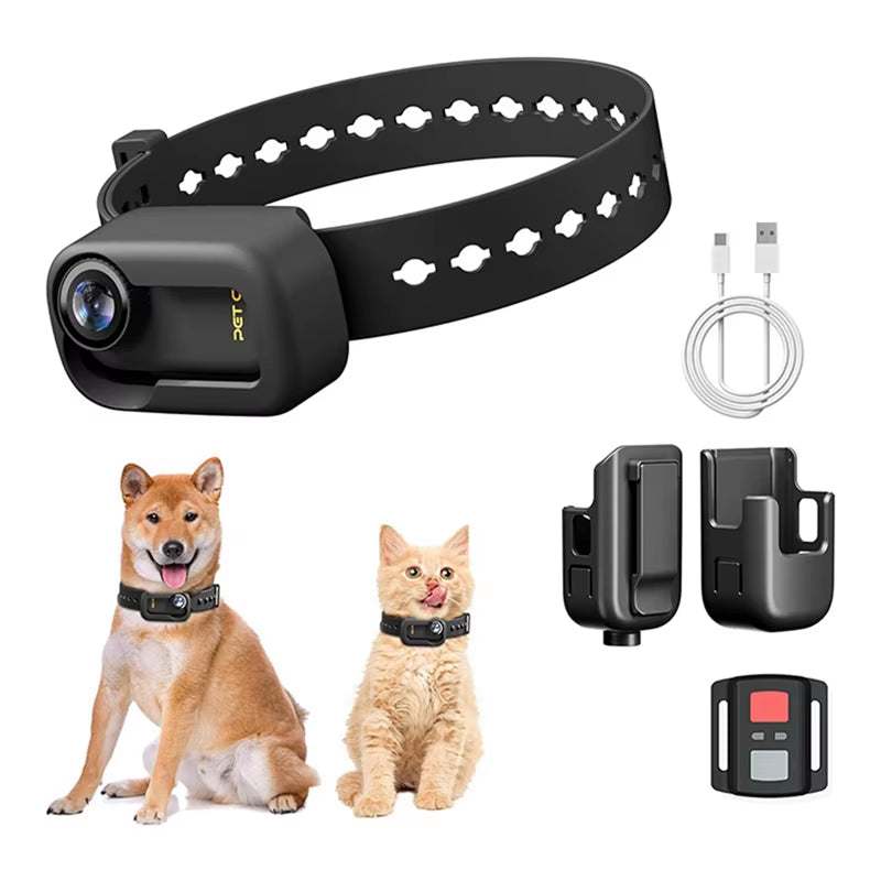4K 30Hz Pet Collar Camera, Animal Vlog Camera Mini Action Camera for Video Records Dog Collar Camera