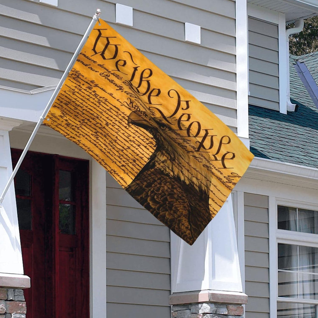 Constitution We the People and Bald Eagle Banner Flags Garden Flag Home House Flags Parade Flag Outdoor Flag 3X5 Ft